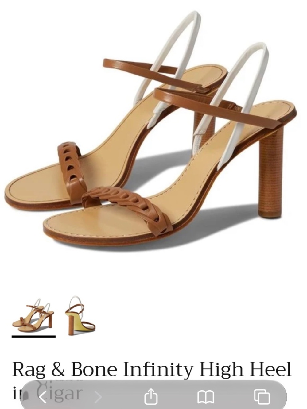 Rag & Bone Infinity Sandal in Tan and White, size 8